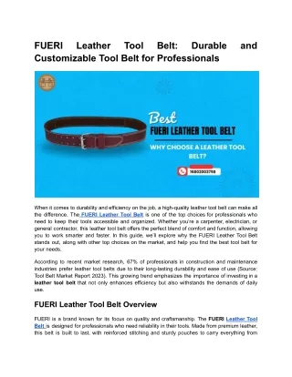 Leather Tool Belt