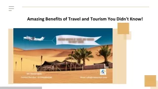 Amazing Benefits of Travel and Tourism You Didn't Know!