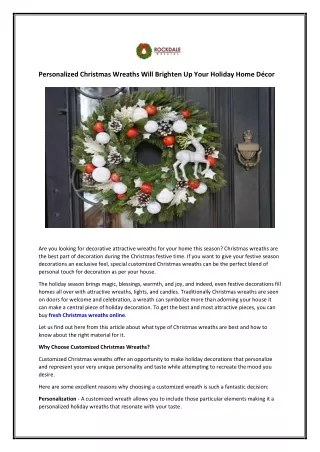 Personalized Christmas Wreaths Will Brighten Up Your Holiday Home Décor