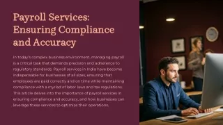 Payroll Services Ensuring Compliance and Accuracy