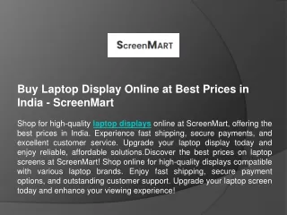 Buy Laptop Display Online at Best Prices in India - ScreenMart