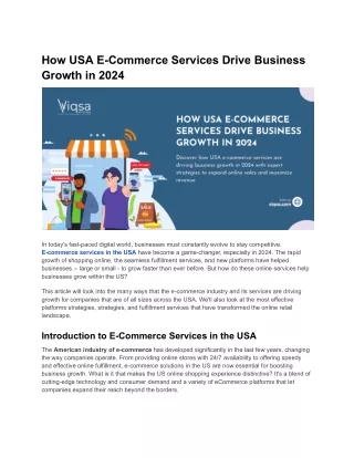 How USA E-Commerce Services Drive Business Growth in 2024