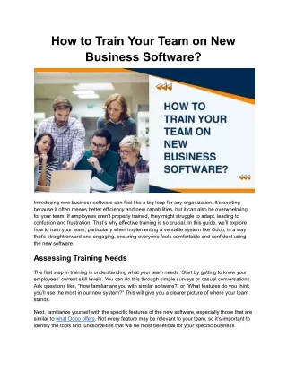 How to Train Your Team on New Business Software