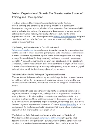 fueling organizational growth the transformative