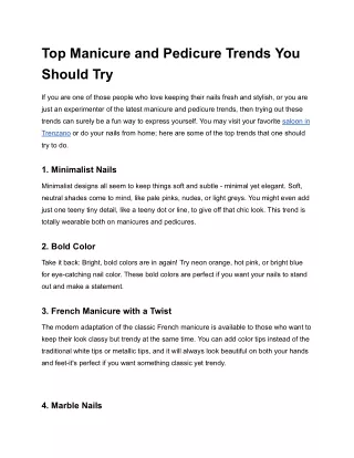 Top Manicure and Pedicure Trends You Should Try