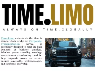 Professional Corporate Transportation Solutions Tailored to Your Business