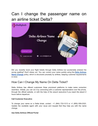 can i change the passenger name on an airline