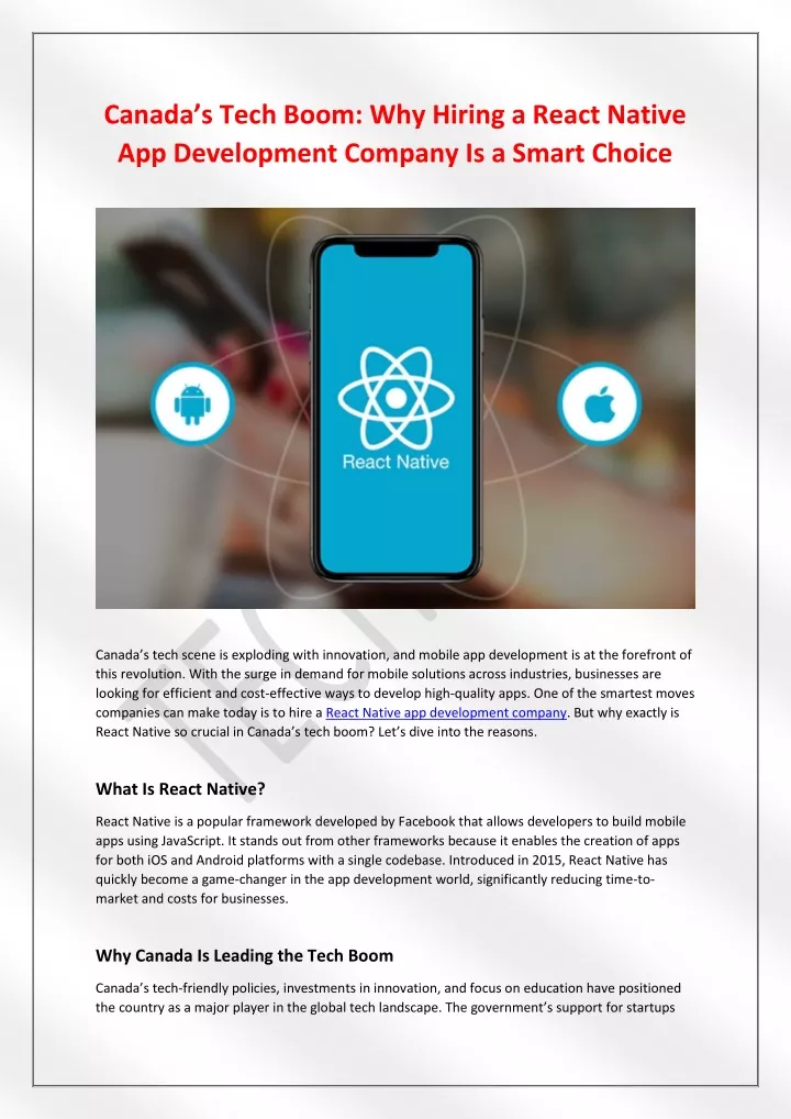 canada s tech boom why hiring a react native