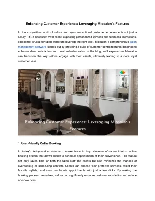 Enhancing Customer Experience_ Leveraging Miosalon’s Features