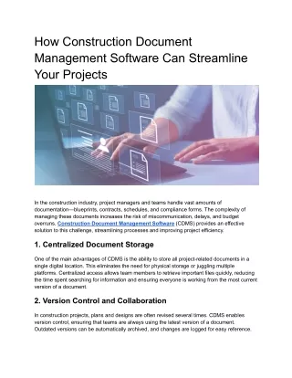 How Construction Document Management Software Can Streamline Your Projects