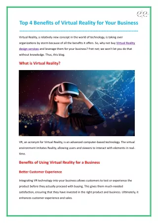 top 4 benefits of virtual reality for your