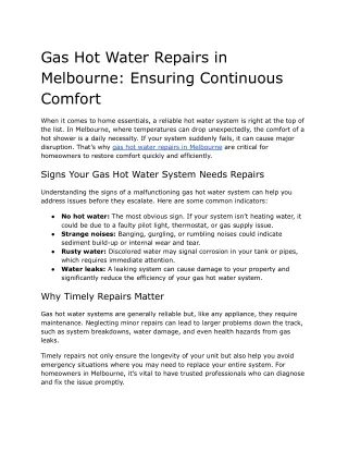 Gas Hot Water Repairs in Melbourne_ Ensuring Continuous Comfort (1)