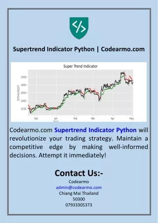 Supertrend Indicator Python  Codearmo.com