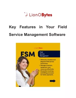 Key Features in Your Field Service Management Software