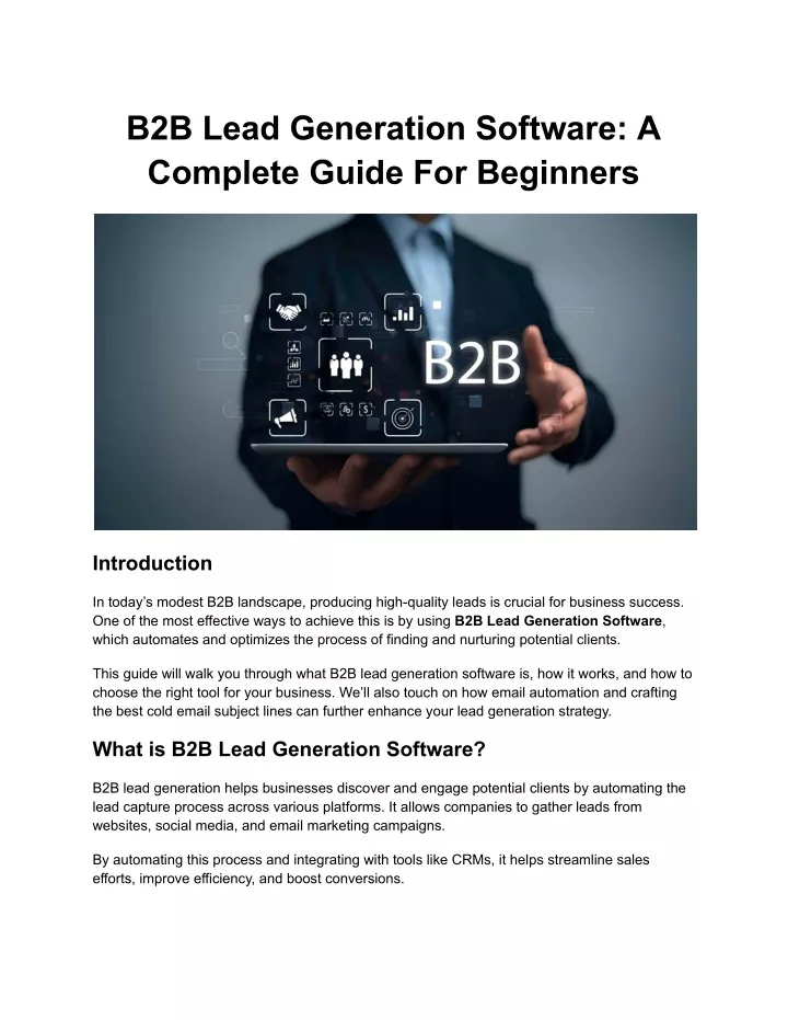 b2b lead generation software a complete guide