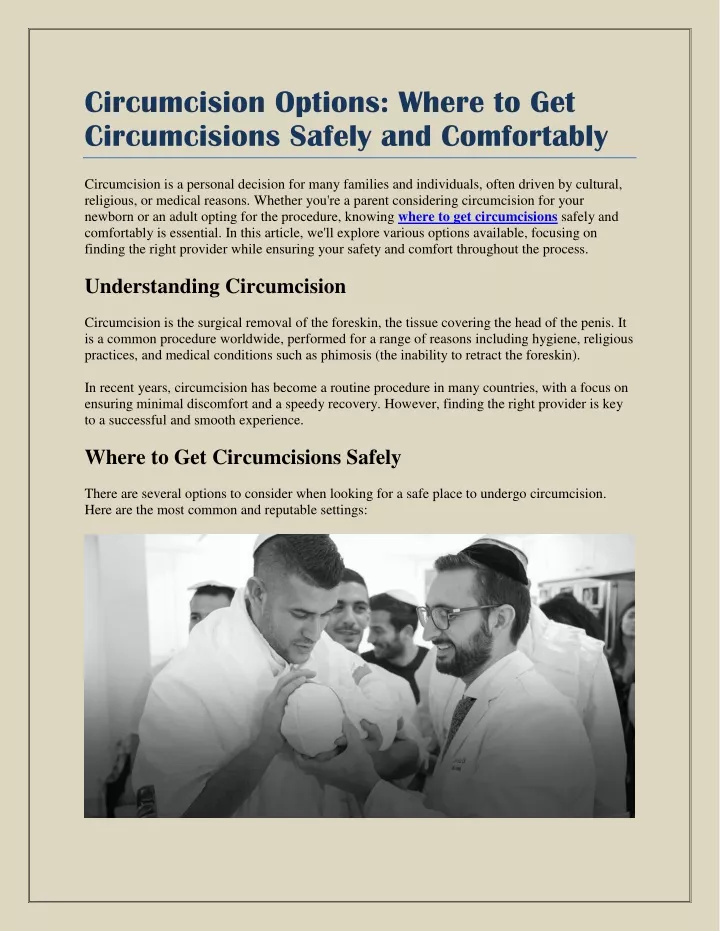 circumcision options where to get circumcisions