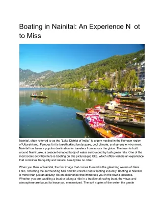 Nainital package for 3 days