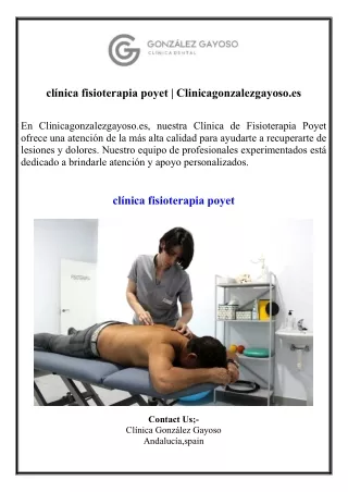 clínica fisioterapia poyet  Clinicagonzalezgayoso.es