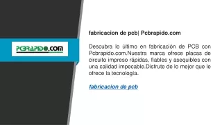 fabricacion de pcb Pcbrapido.com