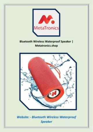 Bluetooth Wireless Waterproof Speaker | Metatronics.shop