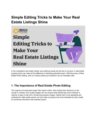 Simple Editing Tricks to Make Your Real Estate Listings Shine