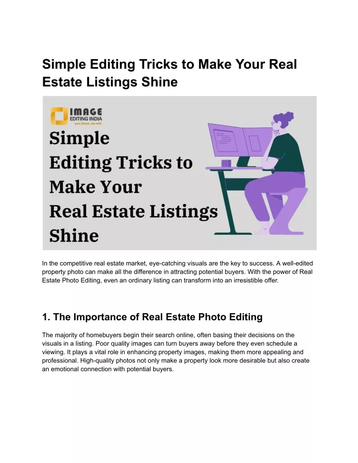 simple editing tricks to make your real estate