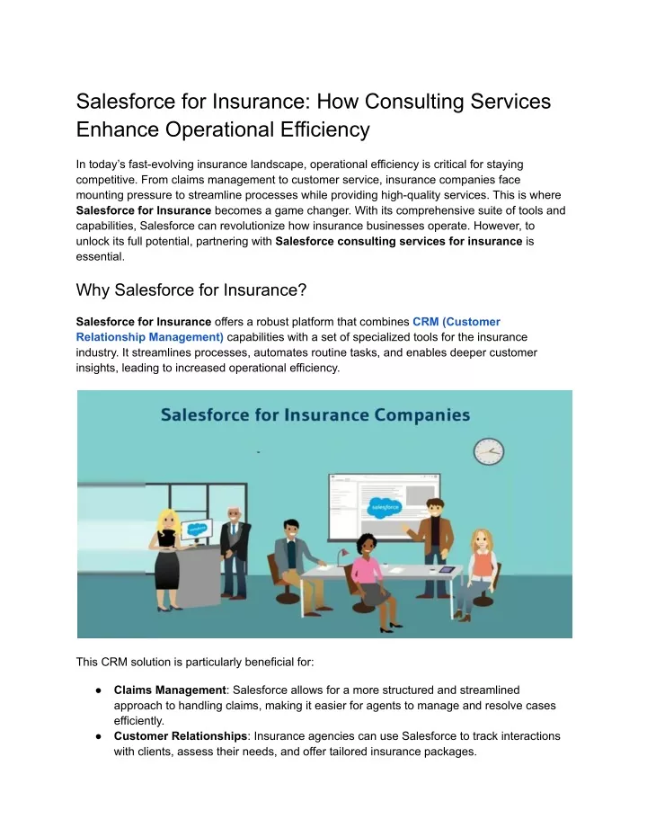 salesforce for insurance how consulting services