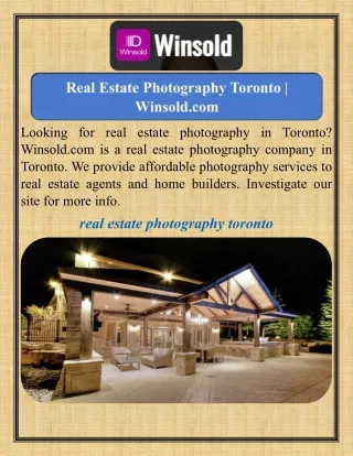 Real Estate Photography Toronto   Winsold.com