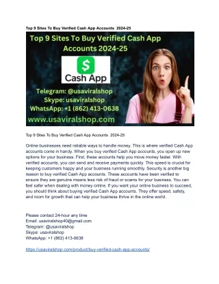 Top 9 Sites To Buy Verified Cash App Accounts  2024-25
