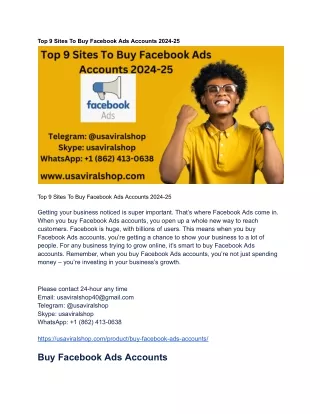 Top 9 Sites To Buy Facebook Ads Accounts 2024-25