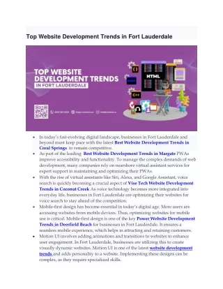 Top Website Development Trends in Fort Lauderdale