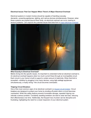 electrical issues that can happen when there