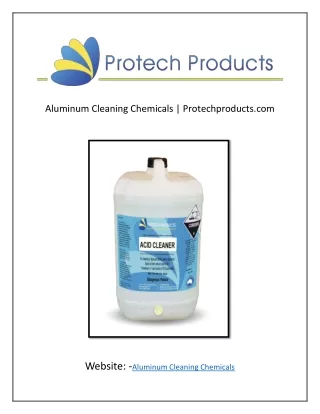 Aluminum Cleaning Chemicals | Protechproducts.com