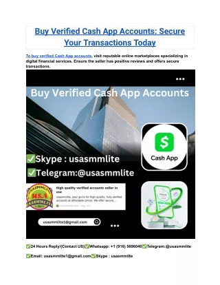 Buy Verified Cash App Accounts_ Secure Your Transactions Today