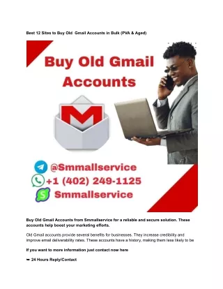Best 12 Sites to Buy Old  Gmail Accounts in Bulk (PVA & Aged)