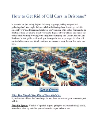 How to Get Rid of Old Cars in Brisbane