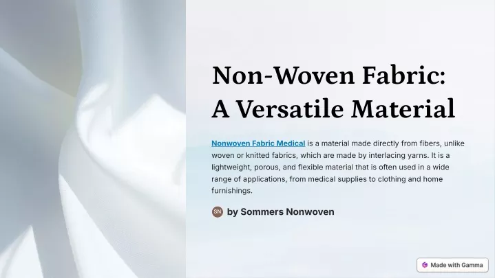 non woven fabric a versatile material