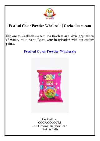 Festival Color Powder Wholesale  Cockcolours.com