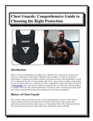 Chest Guards Comprehensive Guide to Choosing the Right Protection