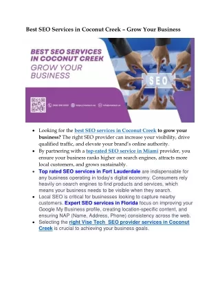 Best SEO Services in Coconut Creek
