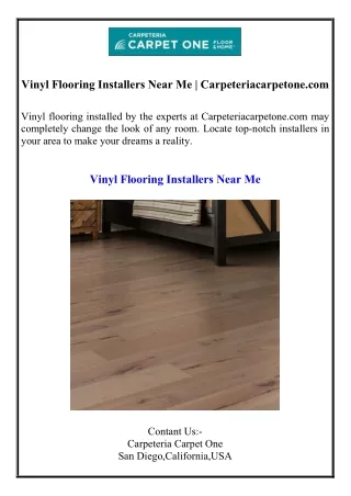Vinyl Flooring Installers Near Me Carpeteriacarpetone.com