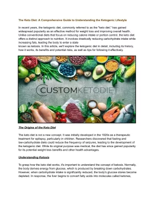 CUSTOM KETO DIET