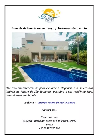 imoveis riviera de sao lourenço  Rivieramaster.com.br