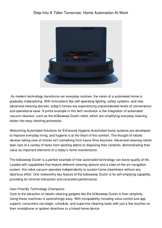 step into a tidier tomorrow home automation