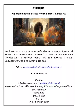 Oportunidades de trabalho freelance  Rampa.cx