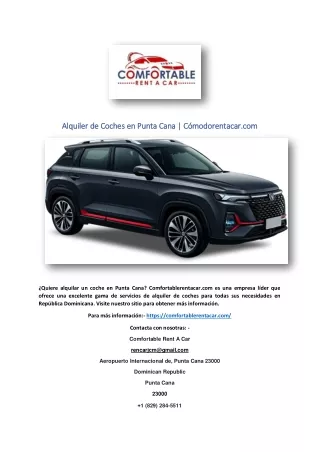 Alquiler de Coches en Punta Cana | Cómodorentacar.com