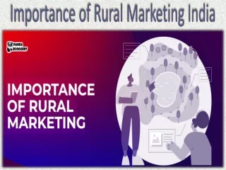 Importance of Rural Marketing India