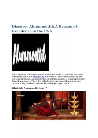 discover alummoottil a beacon of excellence