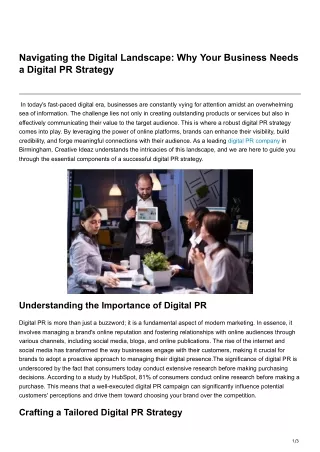 Navigating the Digital Landscape Why Your Business Needs a Digital PR Strategy