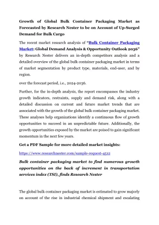 growth of global bulk container packaging market